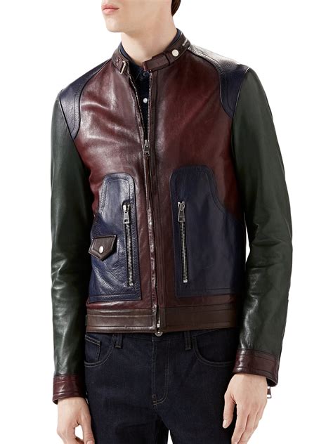 gucci leather jacket burgundy|Gucci leather jacket men's.